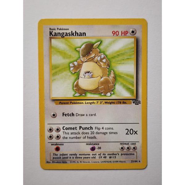 Vintage Non-Holo Rare Kangaskhan 21/64 Jungle Set Pokemon Trading Card