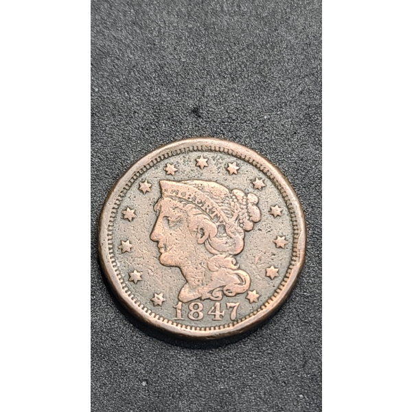 1847 Braided Hair Large Cent 