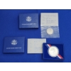 Image 1 : 1986 Liberty Half Dollar and 1986 Liberty 90% Silver Dollar - With Display and COA