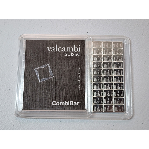 100g Silver Valcambi Suisse CombiBar (100 x 1 Gram) 999 Fine Silver- Sealed Package