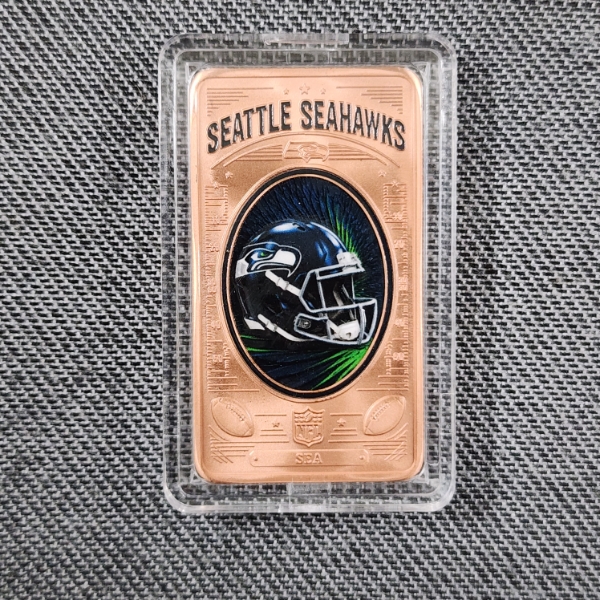 NFL Seattle Seahawks One Ounce .999 Fine Copper Bar ~ Pro Football Collection 