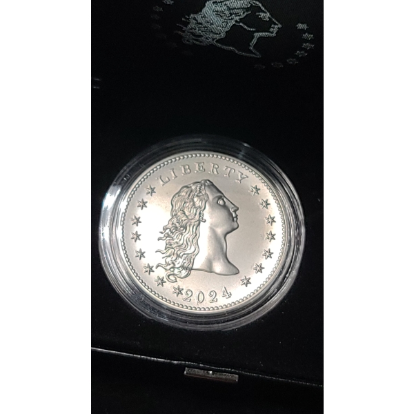 230th Anniversary 2024-P Flowing Hair Uncirculated 1 Troy oz 99.9% Silver Medal From The U.S Mint