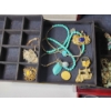 Image 2 : Large Cherry-Wood Jewelry Box with Contents: Statement Necklaces, Watches, Earrings, & More!