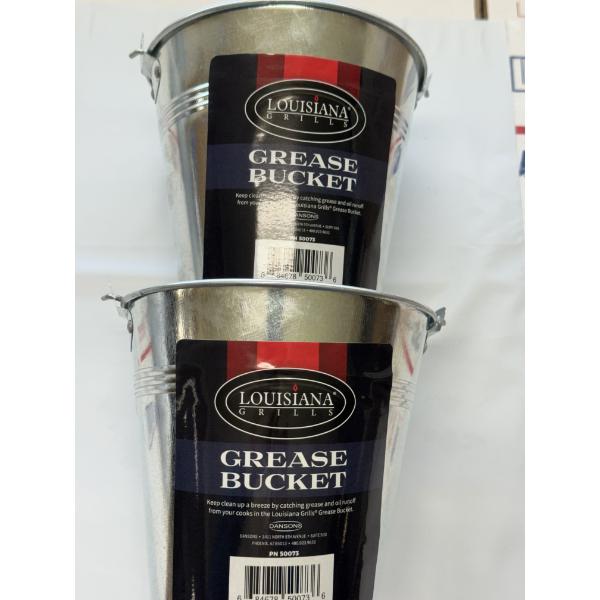 Set of 2 Metal Grease Buckets With Handles 6" Tall - Brand New 