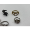 Image 4 : 5 Gorgeous Costume Rings & Moose Pin - Various Ring Sizes 