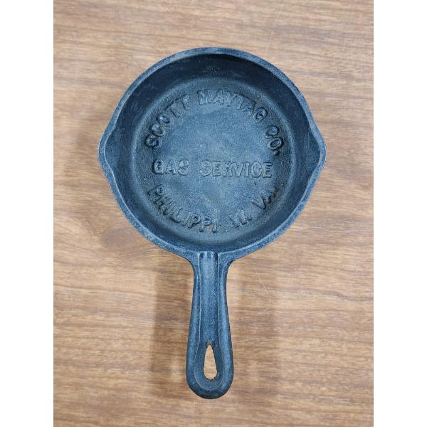 Scott Maytag Co. Gas Service Cast Iron Mini Skillet ~ Philippi, West Virginia ~ About 6 Inches Long