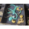 Image 3 : Large Cherry-Wood Jewelry Box with Contents: Statement Necklaces, Watches, Earrings, & More!