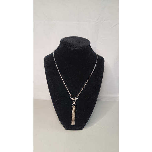 Sterling Silver 18" Tassel  Necklace - Weight: 5.1g
