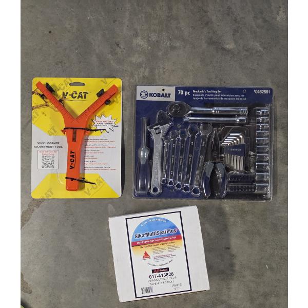 New! Kobalt 70 Piece Set, Corner Adjustment Tool, & Multi Seal Plus Tape