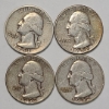 Image 1 : (4) United States 90% Silver Washington Head Quarters - 1951-D, 1952, 1952-D, 1952-S
