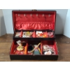 Image 1 : Jewelry Box Full of Assorted Costume Jewelry Including Estee Lauder Compact & Military Pins