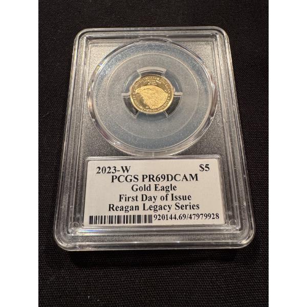 Reagan Legacy 2023-W PCGS Proof 69 Deep Cameo First Day Of Issue 1/10 Gold Troy Ounce 
