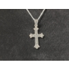 Image 2 : Sterling Silver 24in Necklace, Cross Pendant, Earrings - Total Weight: 13.9g