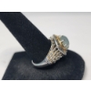 Image 3 : Gorgeous Sterling Silver Ring with Large Aquamarine Stone and Intricate Details - Size 9 - TW: 6.4g
