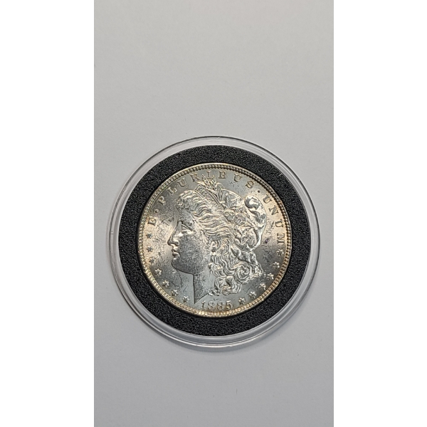 United States 1885 Morgan 90% Silver Dollar In Coin Capsule - Mint Conditon