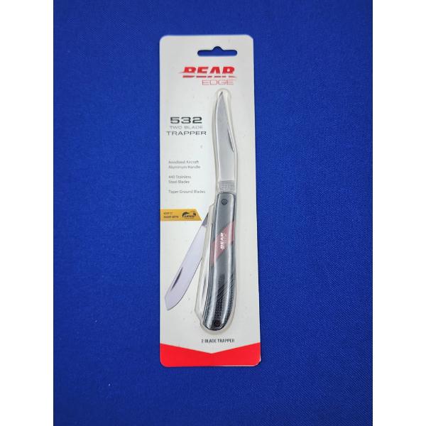 Bear Edge 532 Two-Blade Trapper Aluminum Handle and Steel Blade Knife - Brand New!  