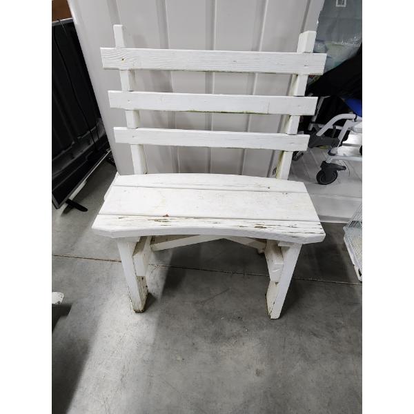 Wooden White Bench with Pillow - 28x36in