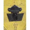 Image 2 : Very Pretty Vintage 20''x26''x36'' Yellow Painted Trunk On Wheels 