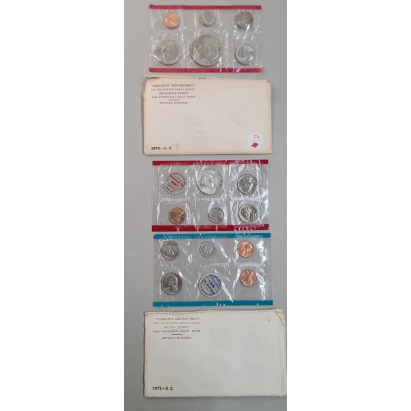 United States 1970, 1974 And SEALED 1971 Uncirculated Coin Sets 