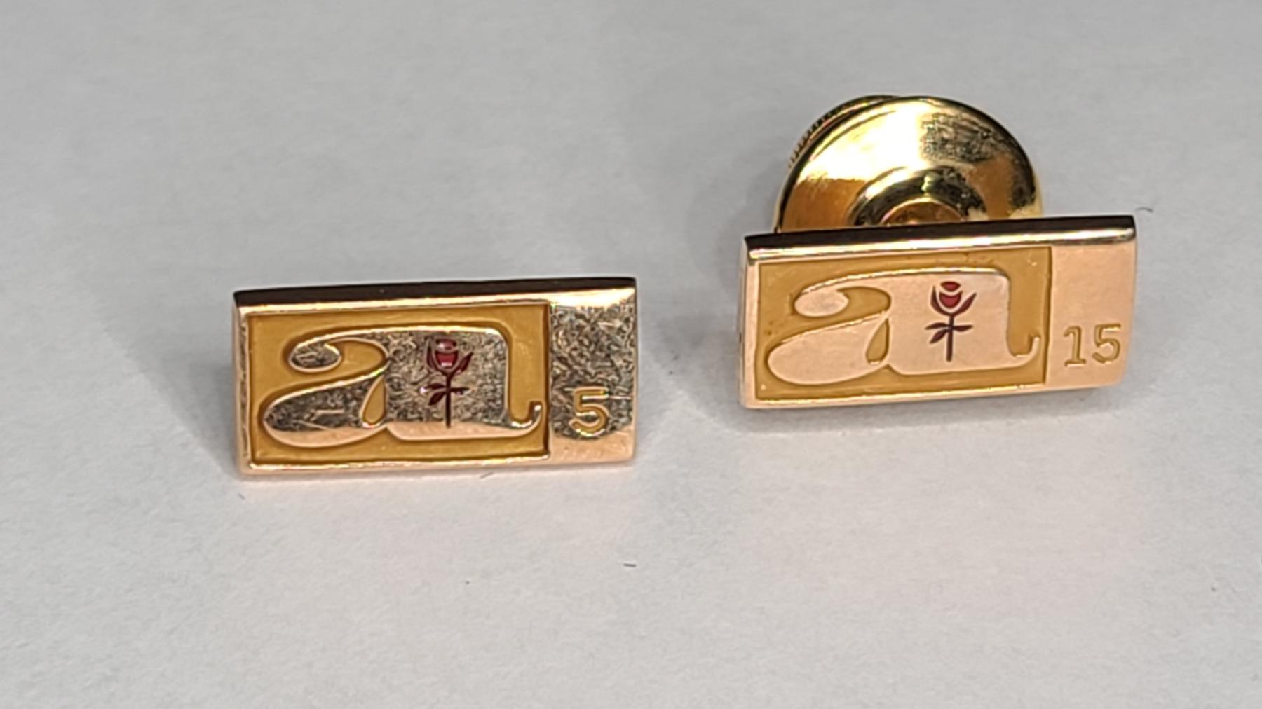 (2) 10K Yellow Gold Service Pins - Total Weight: 3.1g - Bosley Auctioneers