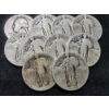Image 2 : $2.50 Face Value in Assorted 90% Silver Quarters Including Standing Liberties & A Washington Head
