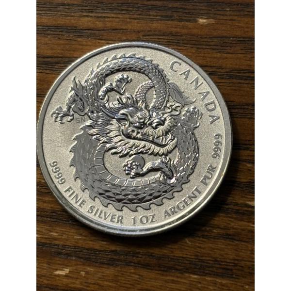 2019 Canadian Lucky Dragon High Relief Silver Coin - .999 Fine Silver - 1 Oz. - FV $5.00 CAD