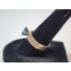 Image 2 : Incredible 14K Gold Ring with Diamonds and Aquamarine Center-Stone - Size 7.5 - TW: 4.1g