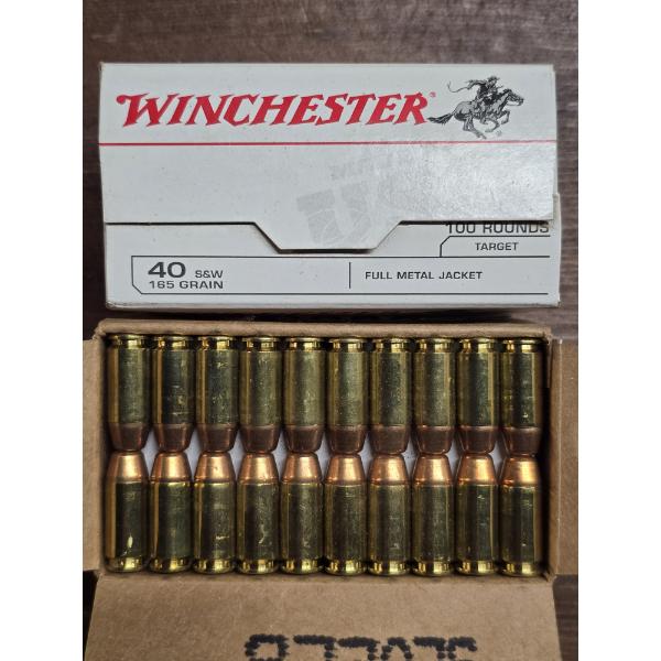 Winchester 40 S&W 165gr Full Metal Jacket- Qty 200