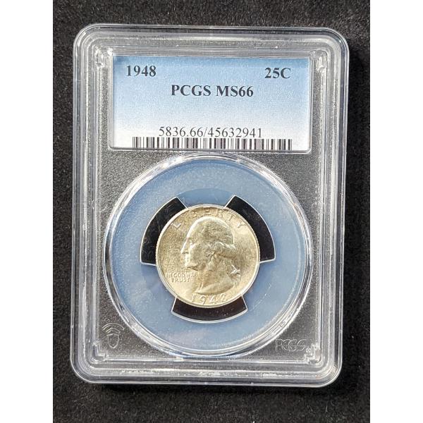 PCGS MS66 Graded 1948 Silver Washington Quarter 