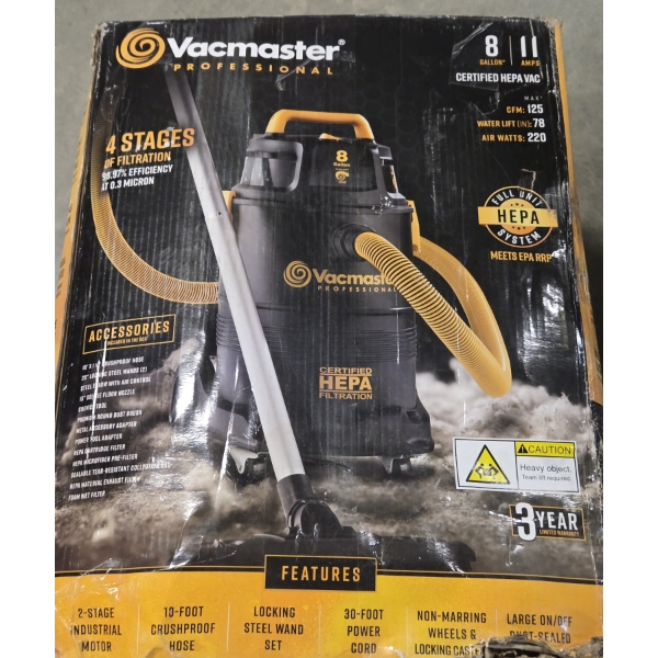 Brand New In Box! Vacmaster 8 Gallon Shop Vac 