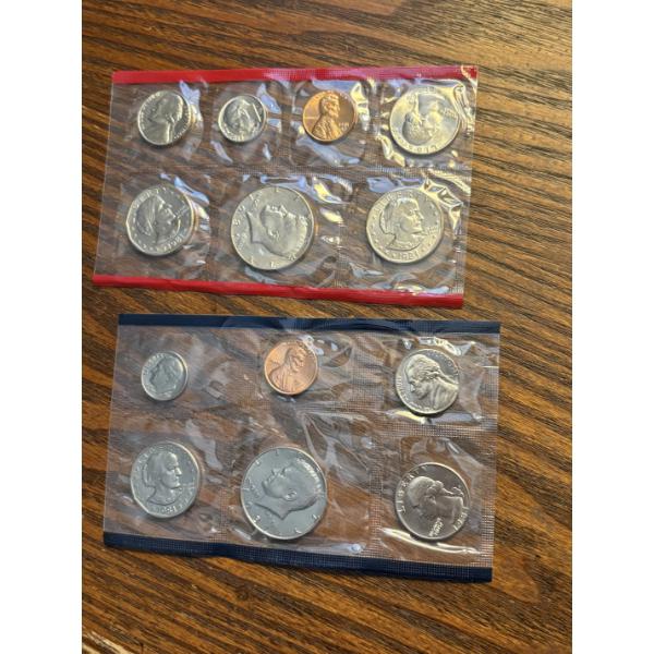 U.S. Mint UNC Coin Sets - FV $11.28 4 Envelopes - Liberty Dollar - Half Dollar - Quarters - Dimes - 
