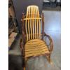 Image 1 : Rustic hickory rocking chair featuring a slatted oak seat and backrest - 46 inches tall