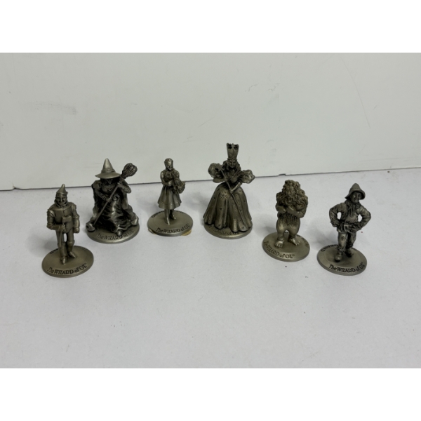 Pewter Wizard of Oz Collectible Tiny Figurines - Tin Man - Wicked Witch - Dorothy - Glinda - Lion 