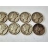 Image 3 : x10 Assorted Years & Mint Marks U.S. 90% Silver Mercury Dimes FV: $1.00