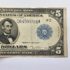 Image 3 : United States 1914 $5 Note Cleveland Federal Reserve Bank Blue Seal - Large-Size Currency 