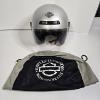 Image 1 : Harley-Davidson Jet Silver Open Face Motorcycle Helmet By HJC With Storage Bag