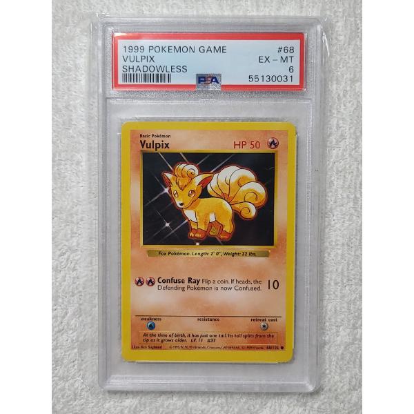 PSA 6 - 1999 Pokemon Game Vulpix 68/102 Shadowless Trading Card 