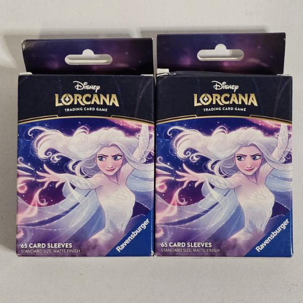 Two Packs Of Disney Lorcana Elsa 65 Card Sleeves