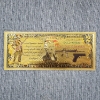 Image 1 : 2ND Amendment Right to Keep & Bear Arms 999999 $2 Gold Foil Note ~ In Mint Condition!