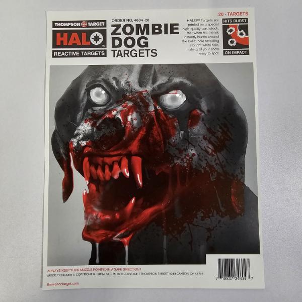 5 Thompson Target HALO Zombie Dog Reactive Splatter Targets (8.5x11")