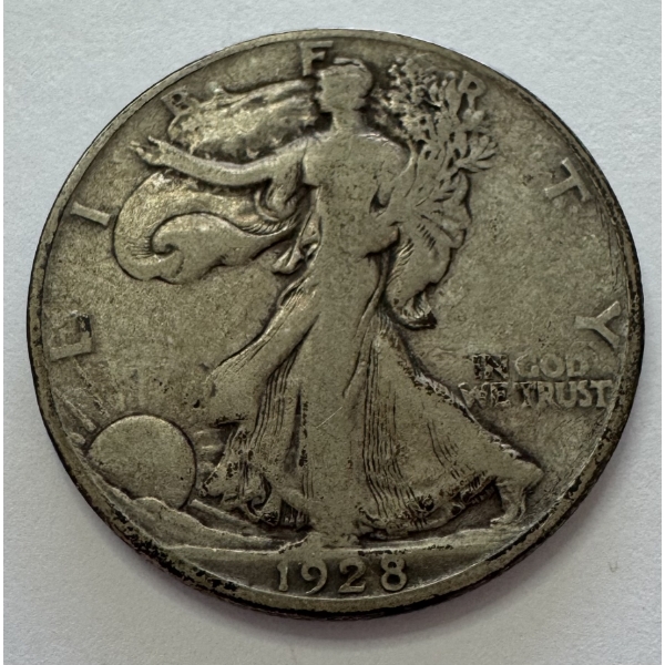 1928-S United States 90% Silver Walking Liberty Half Dollar- Excellent Condition. 