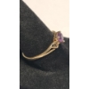 Image 4 : Women's 10K Yellow Gold Heart Shaped Amethyst Filigree Ring - Size 8 - Weight: 1.2g