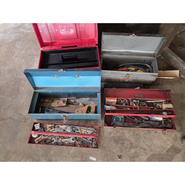 *Pick Up At Louisville Home - No Shipping Available* 4 Toolbox Collection With Contents As Shown 
