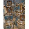 Image 9 : Excellent Condition MCM Federal Glass Aqua & Gold Steamboat Southern Comfort Cocktail Glass Set. Inc
