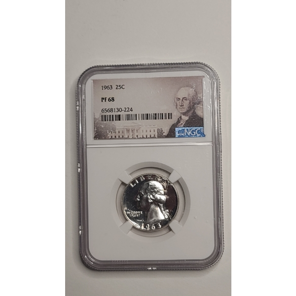 NGC 1963 PF 68 Washington 90% Silver Quarter