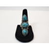 Image 1 : Stunning Sterling Silver Statement Ring With Three Turquoise Stones - Size 9 - TW: 9.6g