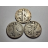 Image 2 : Three Walking Liberty 90% Silver Half Dollars ~ 1943, 1945 & No Date ~ $1.50 Face Value