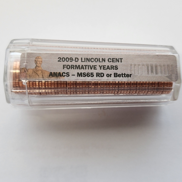 SEALED ANACS MS65 RD or BETTER Tube of 2009-P Lincoln Cents Formative Years