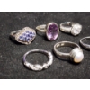 Image 3 : Lovely Sterling Silver Rings Including A Stunning Amethyst Handmade Ring Weighing Total of 21.4 Gram