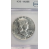 Image 2 : ICG 1962 AU55 90% Silver Franklin Half Dollar